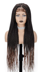 Nori 36" Full Lace Braided Wigs Synthetic Box Braids Lace Front Wigs Knotless Braided Wigs For Black Women Small Box Square Hair Wigs