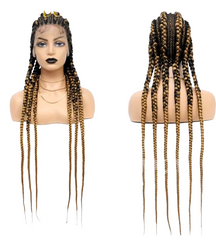 Synthetic Full Lace Cornrow Box Braided Wig 36" Lace Front Wigs Jumbo Braids Wig For Black Africa Women Braids Wig Braiding Wigs