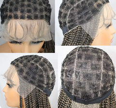 Nori 36" Full Lace Braided Wigs Synthetic Box Braids Lace Front Wigs Knotless Braided Wigs For Black Women Small Box Square Hair Wigs