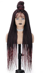 Nori 36" Full Lace Braided Wigs Synthetic Box Braids Lace Front Wigs Knotless Braided Wigs For Black Women Small Box Square Hair Wigs