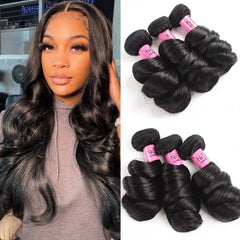 Caro Hair 3packs Peruvian Virgin Hair Loose Wave