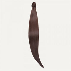 Lin Dark Brown Clip In Ponytail Straight Human Hair Extension