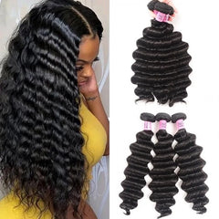 Amara Hair Loose Deep Wave Human Hair 3 Bundles