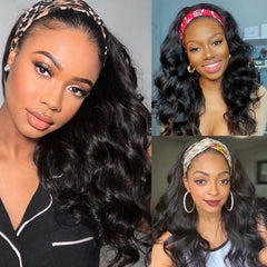 Tiwa New Headband Wig Body Wave Natural Color Human Virgin Hair Wig Headband Half Wig