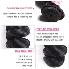 Caro Hair 3packs Peruvian Virgin Hair Loose Wave