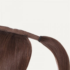 Lin Dark Brown Clip In Ponytail Straight Human Hair Extension