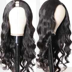 Ann 250% High Density Body Wave U Part Human Hair Sew In Wig