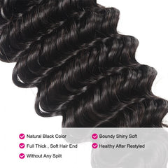 Eve Hair Icenu Series 1 Pieces Deep Wave Human Virgin Hair Weaving