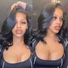 Lumierre Wave Bob Wig Human Hair Transparent Lace Front Wig