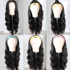 Tiwa New Headband Wig Body Wave Natural Color Human Virgin Hair Wig Headband Half Wig