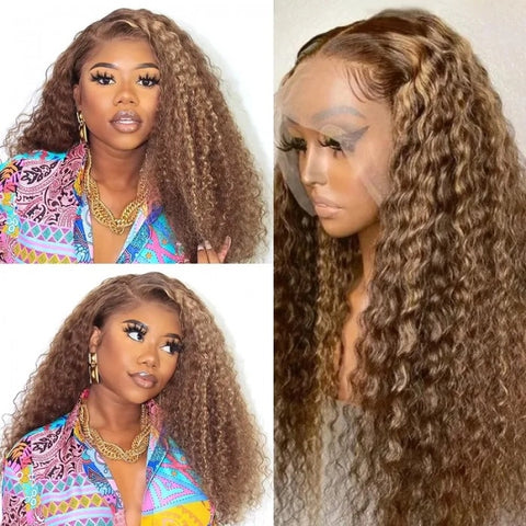 Isy Honey Blonde Beginner Friendly Lace Wigs Jerry Curly Hair