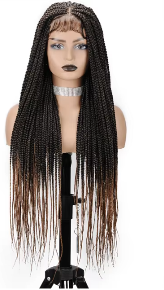 Nori 36" Full Lace Braided Wigs Synthetic Box Braids Lace Front Wigs Knotless Braided Wigs For Black Women Small Box Square Hair Wigs