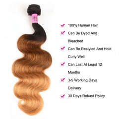 Anni Hair Body Wave Virgin Hair 1 Bundle Unprocessed Ombre Human Hair Wave