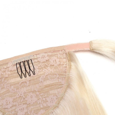 Betty's 613 Blonde Straight Clip In Ponytail Extension Human Hair