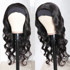 Tiwa New Headband Wig Body Wave Natural Color Human Virgin Hair Wig Headband Half Wig