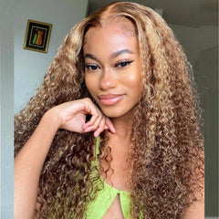 Isy Honey Blonde Beginner Friendly Lace Wigs Jerry Curly Hair