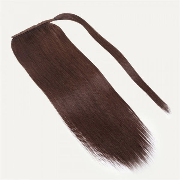 Lin Dark Brown Clip In Ponytail Straight Human Hair Extension