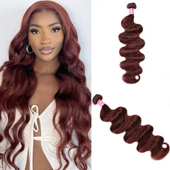 Roselyn Reddish Brown Body Wave 1Pc 100% Remy Human Hair Bundle