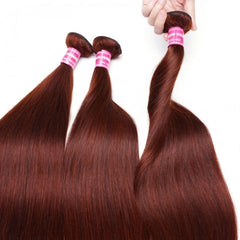 Rally Reddish Brown Straight 1Pc 100% Remy Human Hair Bundle