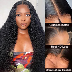 Hannah HD Lace 5x5 Closure Curly Glueless Wig with Bleached Knots Match All Skin Tones