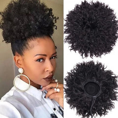 Lidi Afro Puff Kinky Human Hair Drawstring Ponytail Extension