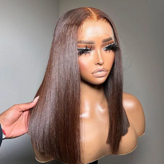 Bume 13x4 Lace Front Human Hair Wig Transparent Lace Frontal Wigs For Black Women Short Bob Wig Glueless Remy Straight Natural Wig