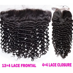 Jos 13x4 Frontal Lace Water Wave Closure 4x4 Lace Closures Only Natural Color Remy Hair 8-22inch