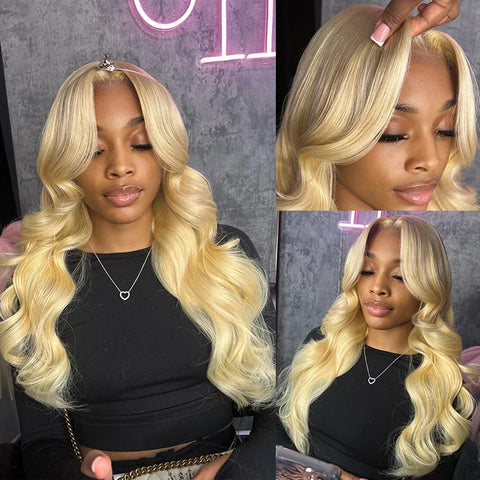 Bayo 13x6 Hd Lace 613 Body Wave Frontal Wig 100% Human Hair 13x4 Brazilian Curly Blonde Wig For Women Preplucked Ready To Go