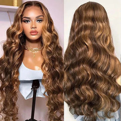 Body Wave Highlight Wig Human Hair 13x4 Hd Lace Frontal Wigs Cheap Brazilian Colored Glueless Wigs Human Hair Ready To Wear