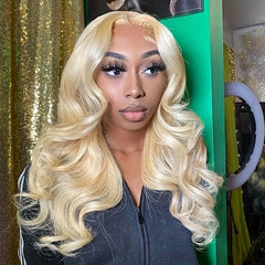 Bayo 13x6 Hd Lace 613 Body Wave Frontal Wig 100% Human Hair 13x4 Brazilian Curly Blonde Wig For Women Preplucked Ready To Go