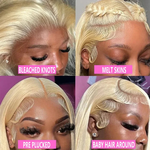 Rudy 613 Blonde Straight 13x6 HD Lace Front Wigs transparent Brazilian Pre-plucked Baby Human Hair 13×4 Lace Frontal Wigs For Women