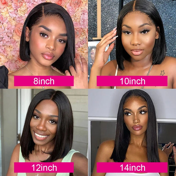 Sassy Glueless Wigs 13x4 Short Bob Wigs Straight Lace Front Human Hair Wigs for Women Brazilian HD Transparent Lace Frontal Wigs