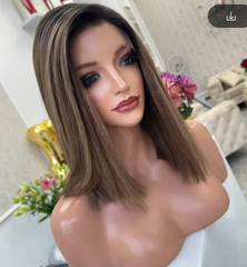 Short Bob Highlight Blonde Wig | Glueless 5x5 Silk Base HD Lace | European Human Hair