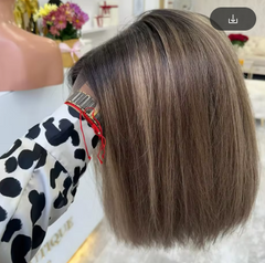 Short Bob Highlight Blonde Wig | Glueless 5x5 Silk Base HD Lace | European Human Hair