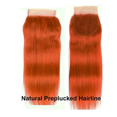 Nina #350 Ginger Orange Color 13x4 4x4 5x5 Lace Closure Frontal Human Hair HD Transparent Lace Frontal Pre Plucked Hairline