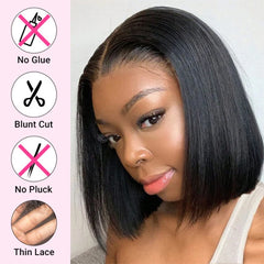 Sassy Glueless Wigs 13x4 Short Bob Wigs Straight Lace Front Human Hair Wigs for Women Brazilian HD Transparent Lace Frontal Wigs