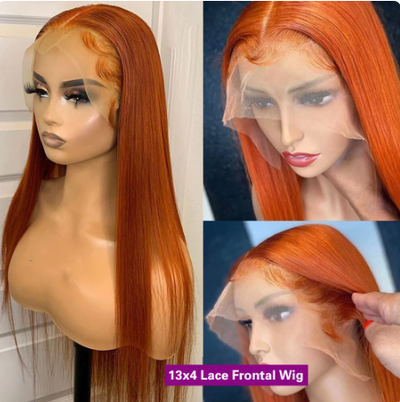 Hani Ginger Orange Lace Front Wigs Human Hair Bone Straight 13x4 Human Hair Lace Frontal Wigs Lace Front Human Hair Wig