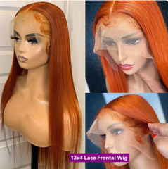 Ginger Orange Lace Front Wigs Human Hair Bone Straight 13x4 Human Hair Lace Frontal Wigs Lace Front Human Hair Wig