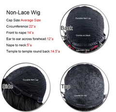 Short Straight Bob Wig Pixie Cut Wig Human Hair For Black Women With Bangs Brazilian Virgin Hair Non Lace front Cheap Wig Black